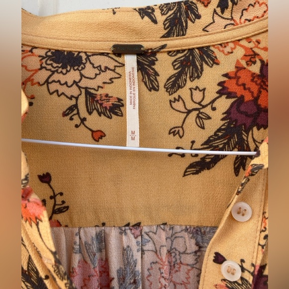 Free People Easy Girl Printed Top Sunshine Combo M - Picture 10 of 13